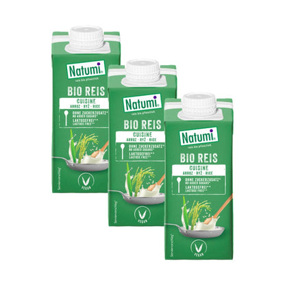 Pack x3 Crema para cocinar de Arroz Liquida Bio Natumi 200 ml