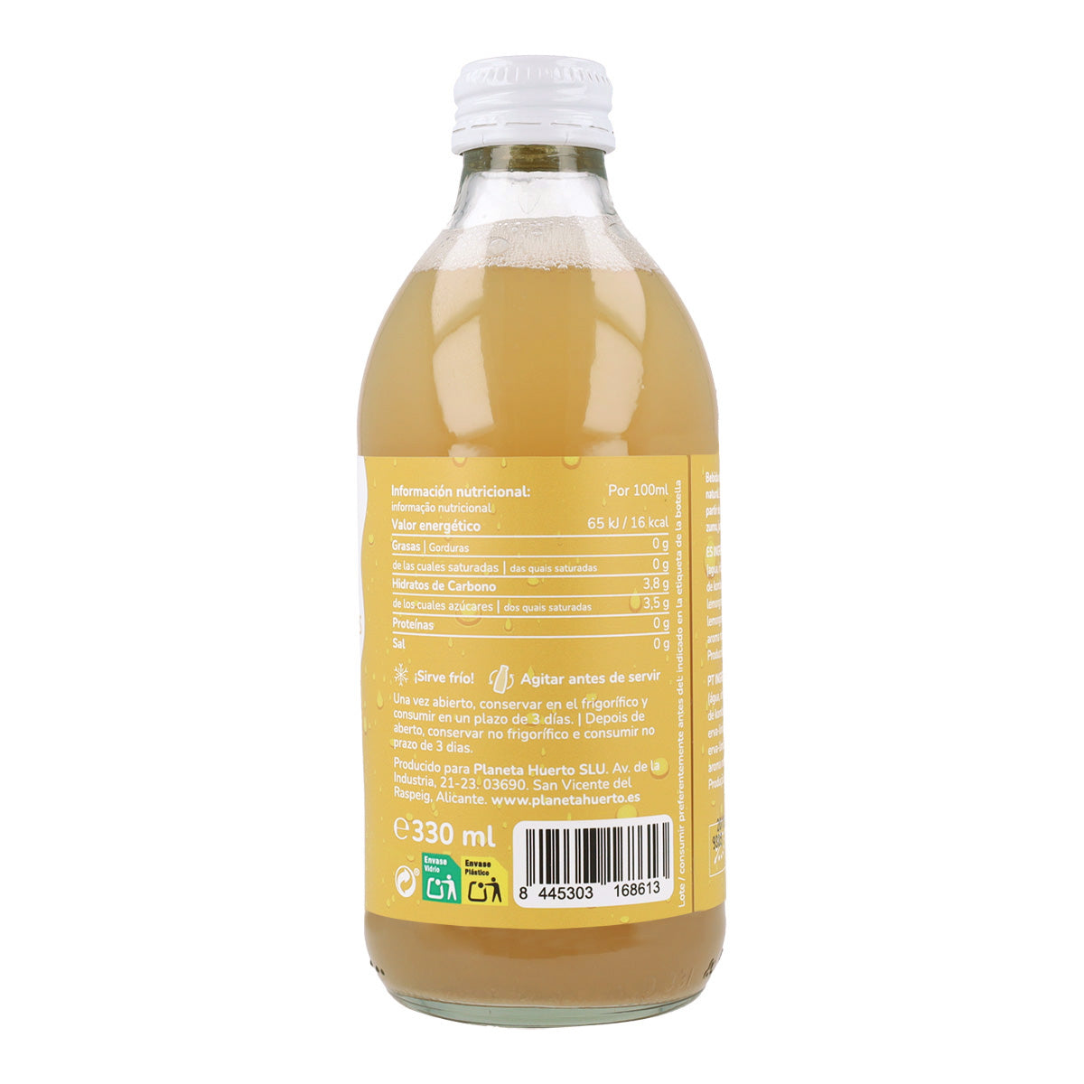 Kombucha ECO Jengibre y lemongrass Planeta Huerto 330 ml