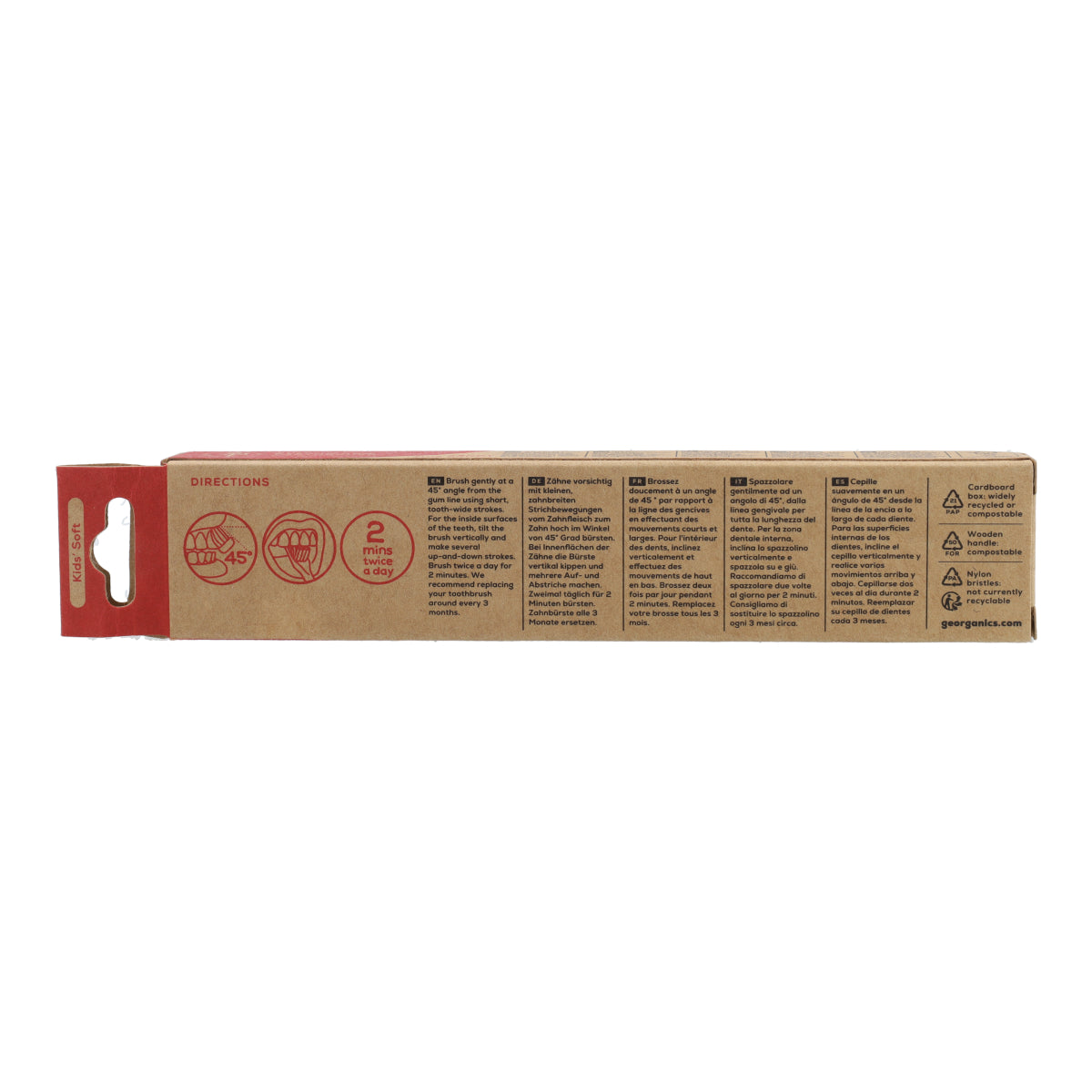 Cepillo de Dientes de madera de Haya KIDS Georganics
