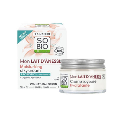 Crema facial hidratante sedosa leche de burra Sobio 50 ml