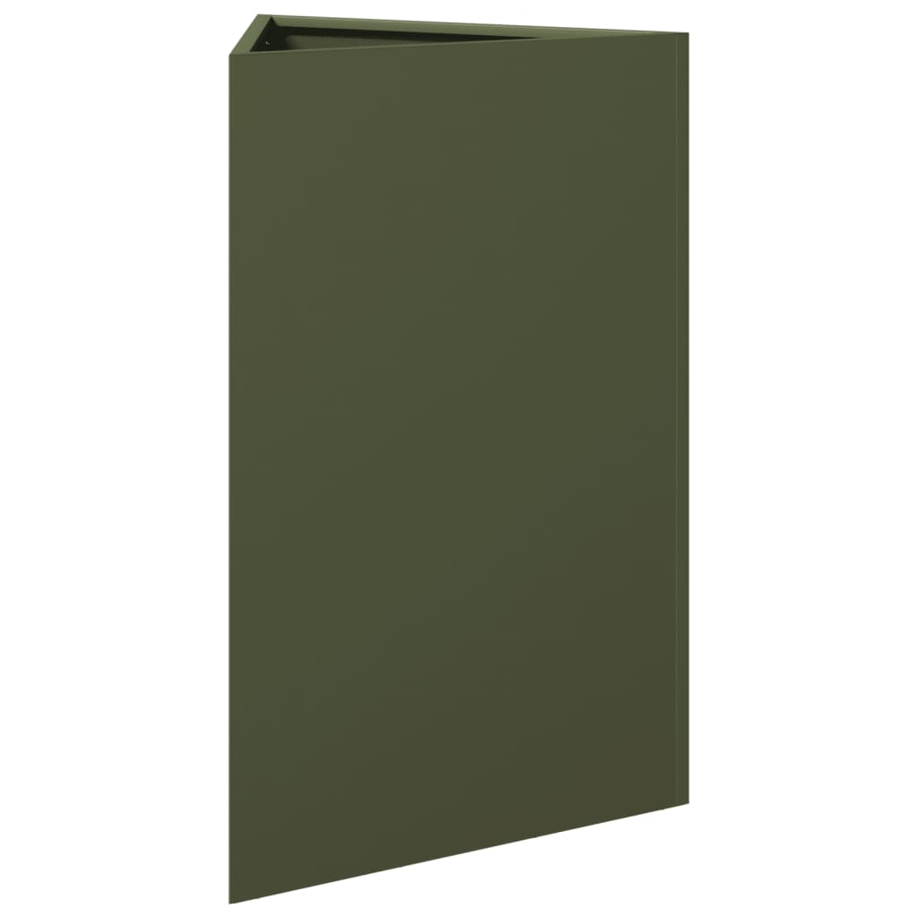 Jardinera Triangular Acero Verde Oliva 50x43x75 Cm_3