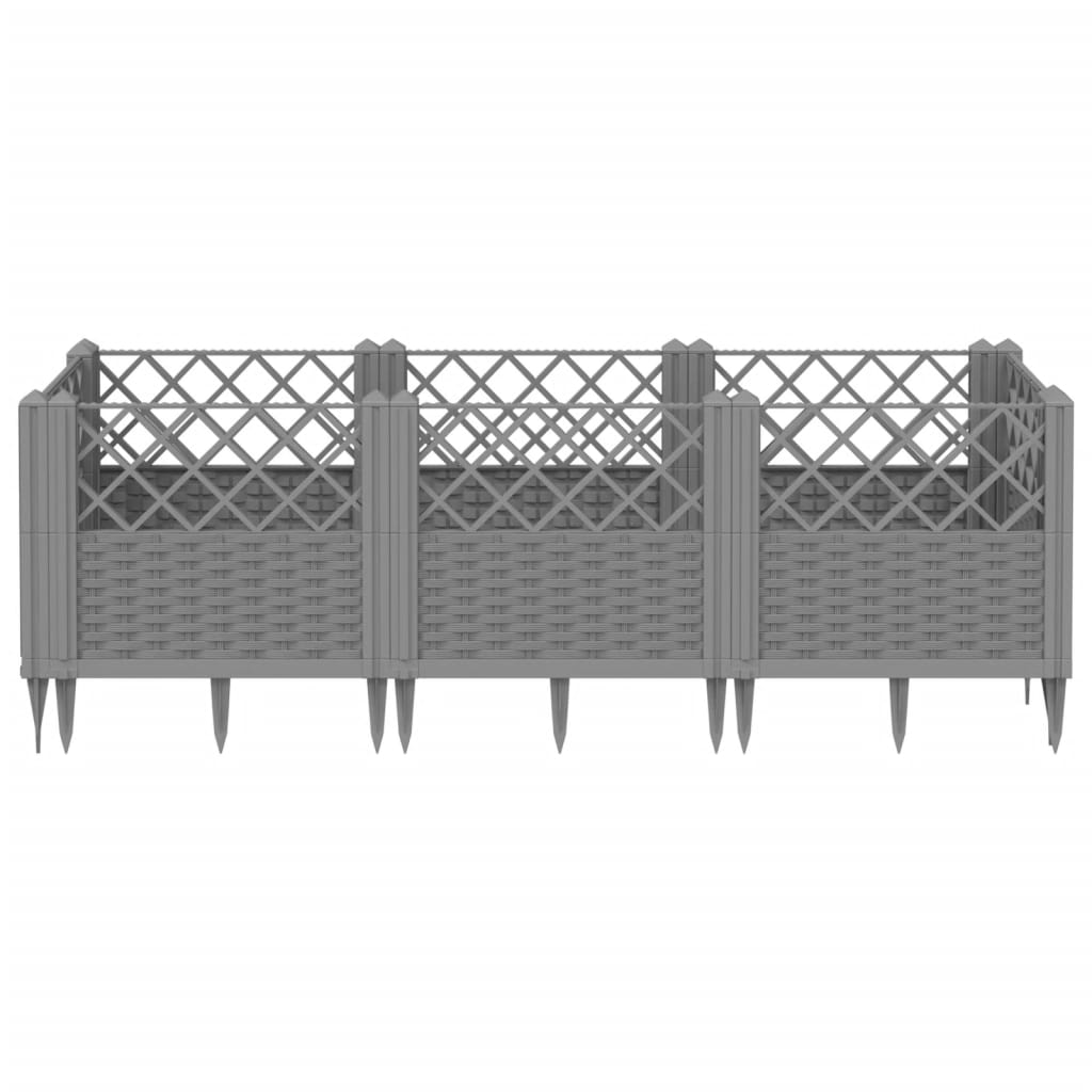 Jardinera Con Clavijas Pp Gris Claro 123,5x43,5x43,5 Cm_2