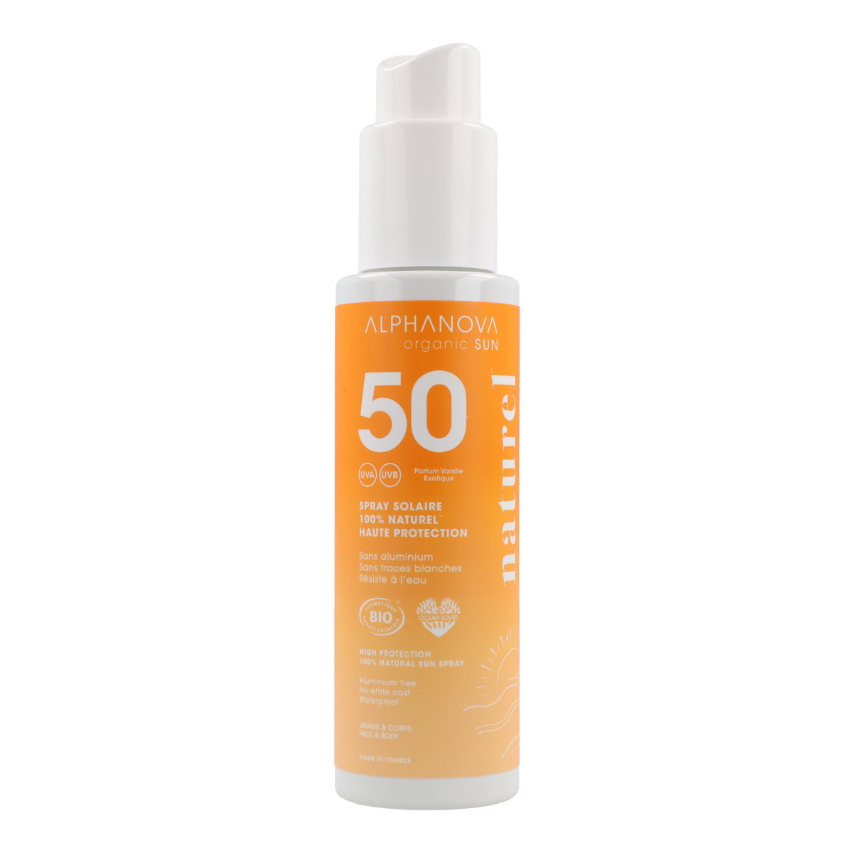 Spray solar adultos bio FPS50 Alphanova 100 ml