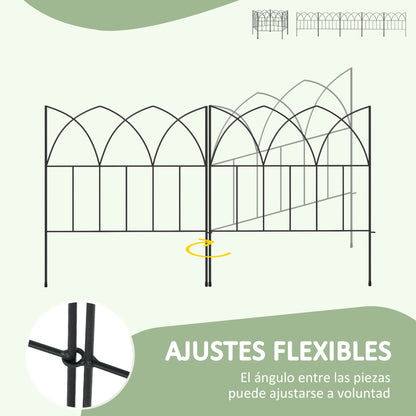 Outsunny Vallas De Jardín 205x45,5 Cm De Metal Combinación Libre Negro_4