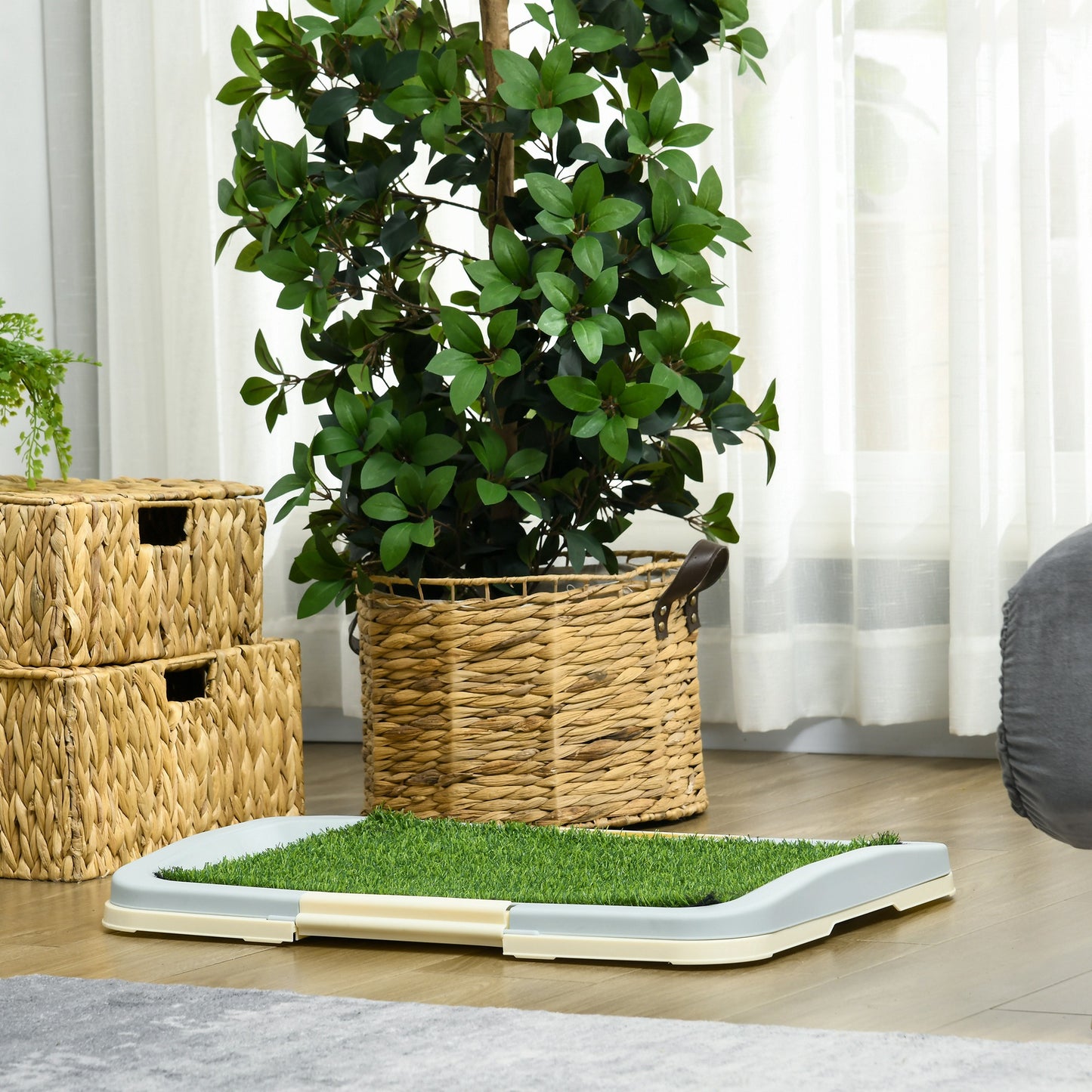 Pawhut Inodoro Para Perros Con Césped Artificial 63x48,5x6 Cm Multicolor_4