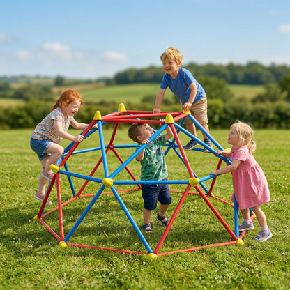 Outsunny Cúpula De Escalada Para Niños De 3-8 Años Ø183x90 Cm Rojo Y Azul_3