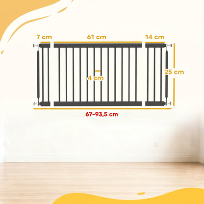 Pawhut Barrera De Seguridad Para Perros Pequeños Extensible 67-93,5 Cm Negro_2
