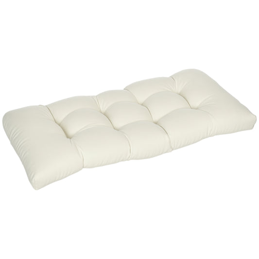 Cojín Para Banco De 2 Plazas Outsunny 110x48x8 Cm Crema_0