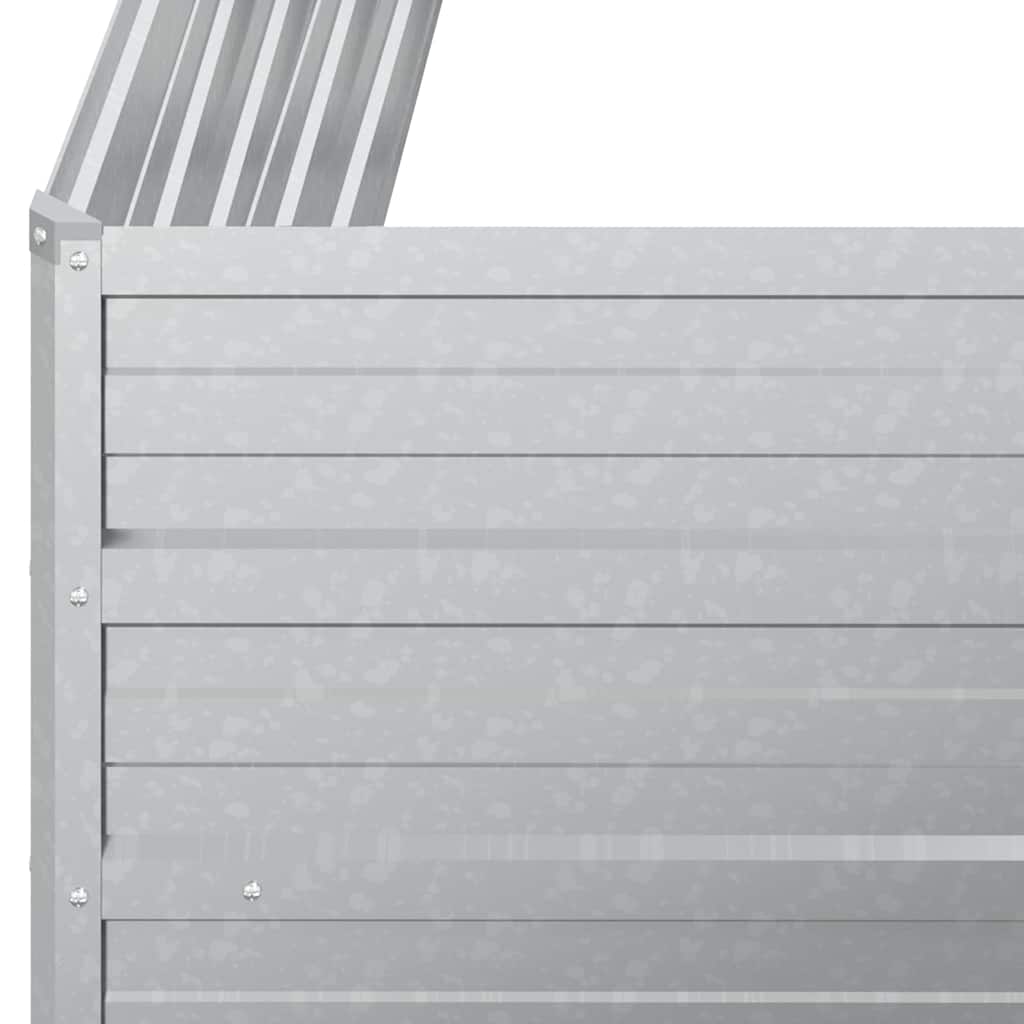 Arriate De Acero Galvanizado Plateado 100x40x45 Cm_5