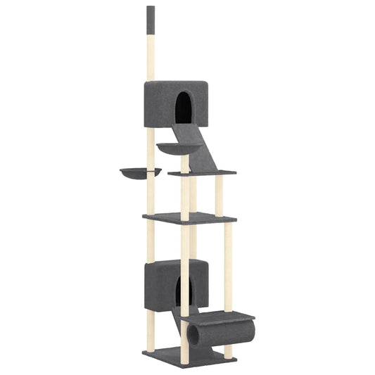 Árbol Rascador Para Gatos Suelo A Techo Gris Oscuro 277-303 Cm_0