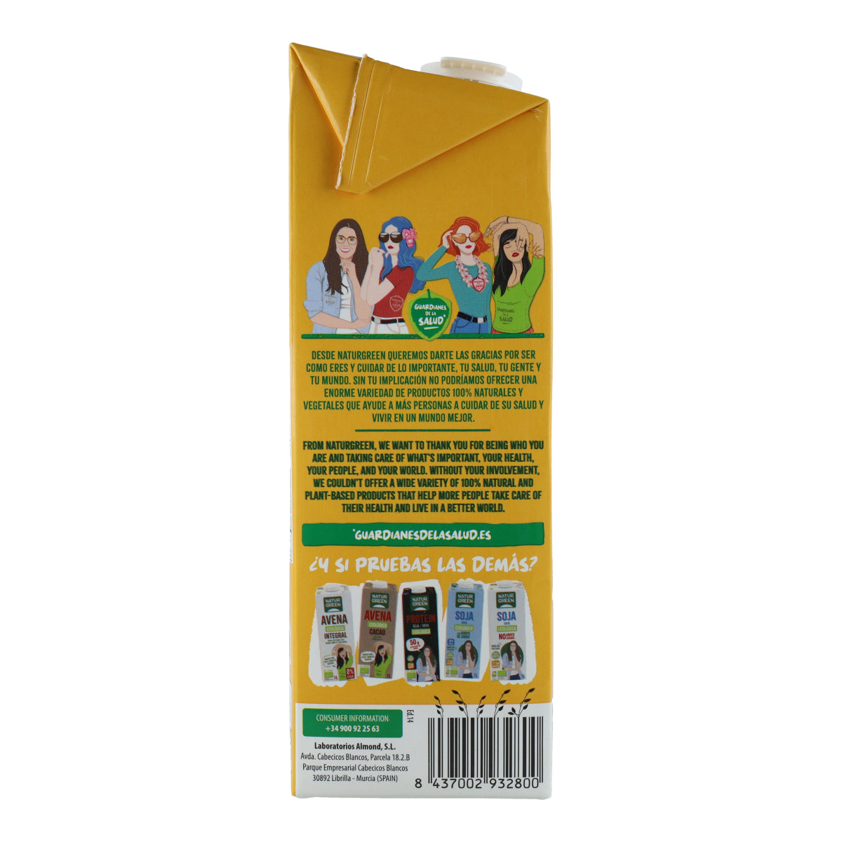 Bebida de Avena BIO sin azúcares añadidos NaturGreen 1 L