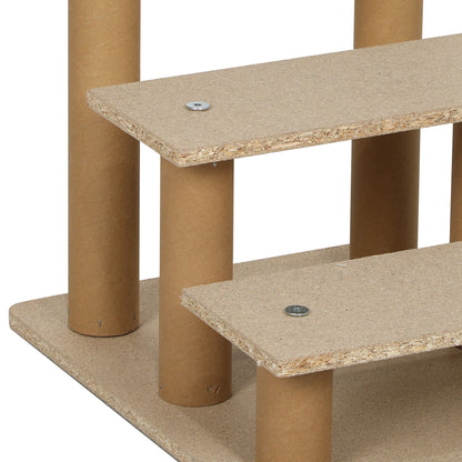 Pawhut Escalera Para Mascotas De 3 Peldaños Con Funda Extraíble 46x35x35 Cm Gris_4