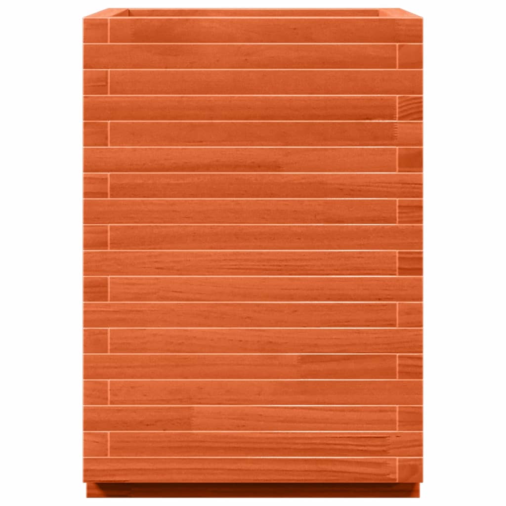 Jardinera Madera Maciza De Pino Marrón Cera 50x50x72 Cm_5
