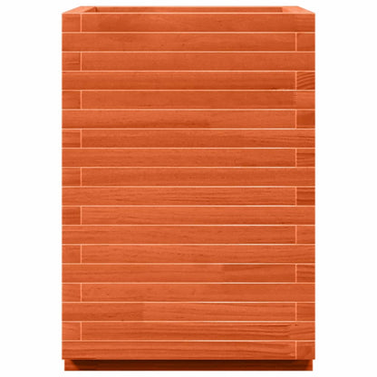 Jardinera Madera Maciza De Pino Marrón Cera 50x50x72 Cm_5