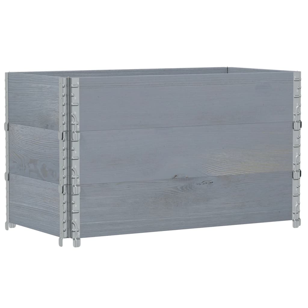 Jardinera De Madera Maciza De Pino Gris 100x50 Cm_4