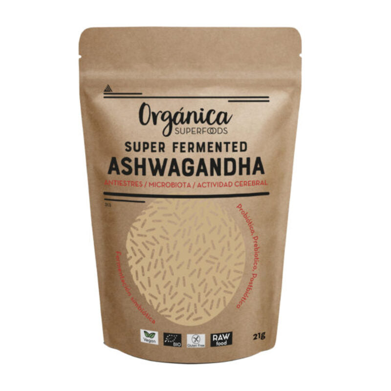 Ashwaganda Fermentada Bio -con Prebióticos, Probióticos, Postbióticos- 21g - Orgánica Superfoods_0