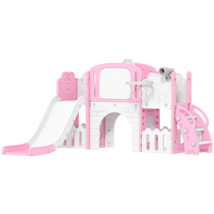 Tobogán Infantil Aiyaplay Hdpe, Pp Rosa 176x150x94 Cm_0