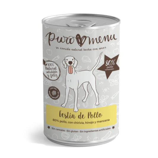 Comida húmeda Barf perros Festín de pollo BIO Puromenu 800 g