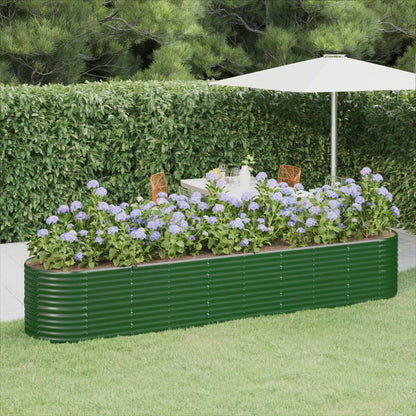 Jardinera Arriate Acero Galvanizado Verde 368x80x68 Cm_1
