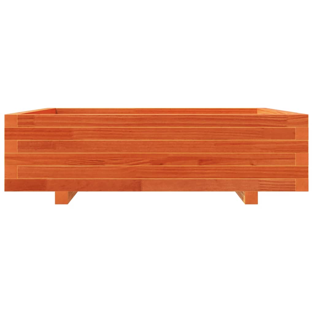 Jardinera De Madera Maciza De Pino Marrón Cera 90x90x26,5 Cm_4