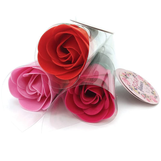 3 Rosas Con Pétalos De Jabón Aromático Para Baño Relax (surtido) -regalo Original Para Días Especiales - Aroma Atalcado_0