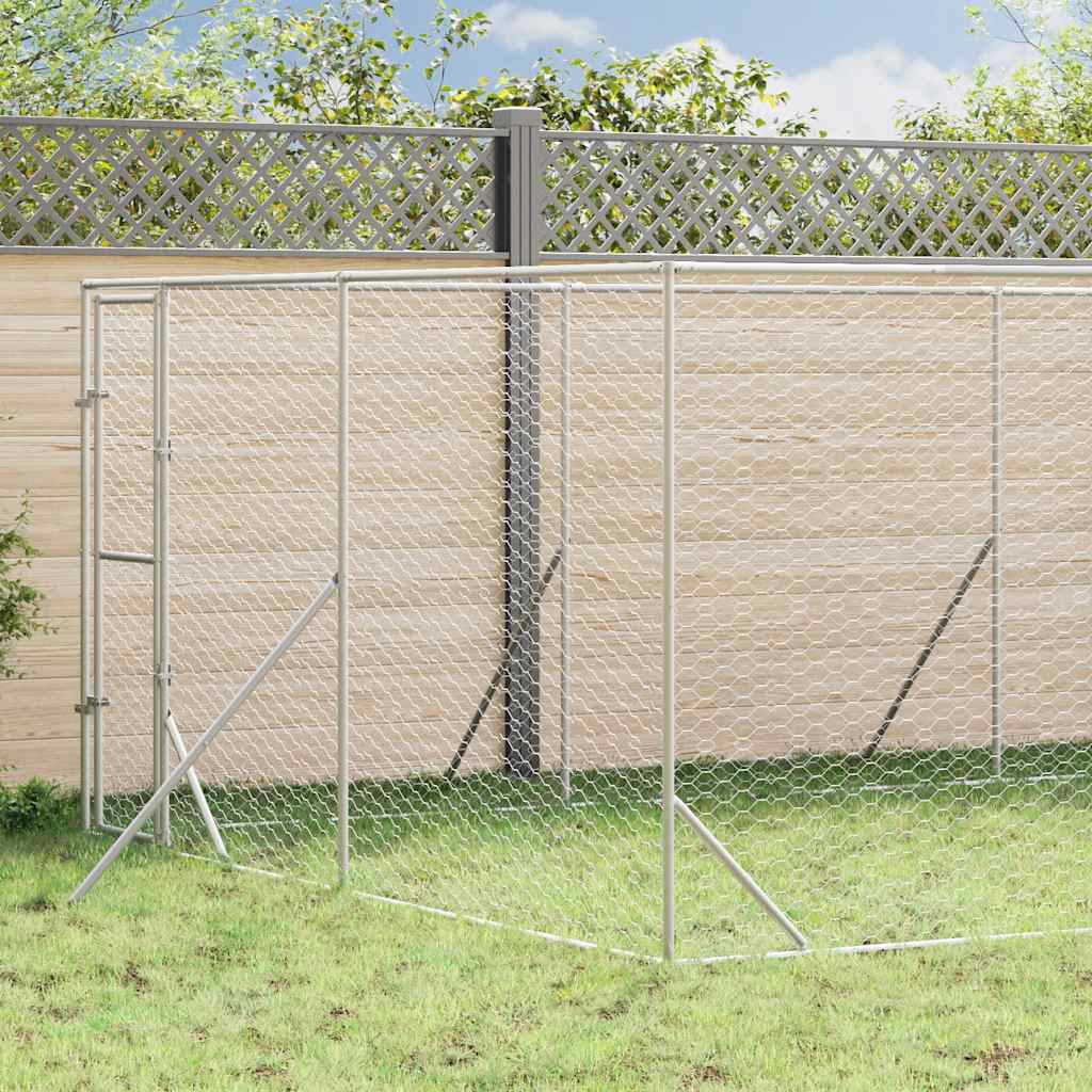 Perrera De Exterior Acero Galvanizado Plateado 4x16x2 M_1