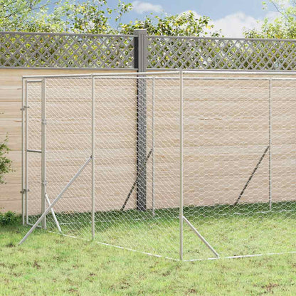 Perrera De Exterior Acero Galvanizado Plateado 4x16x2 M_1