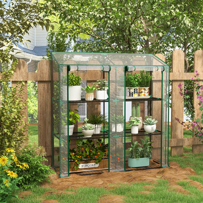 Outsunny Invernadero De Jardín De 3 Niveles 143x46x141/151 Cm Transparente_1