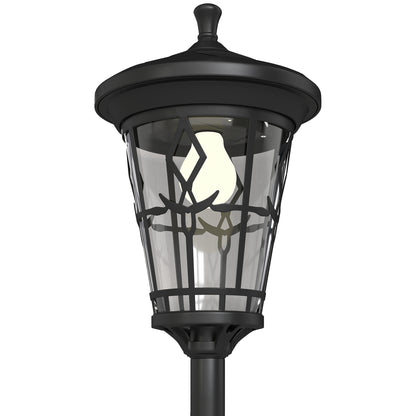 Farolas Solares Outsunny Abs, Acero Inoxidable Negro 23.5x23.5x186 Cm_4