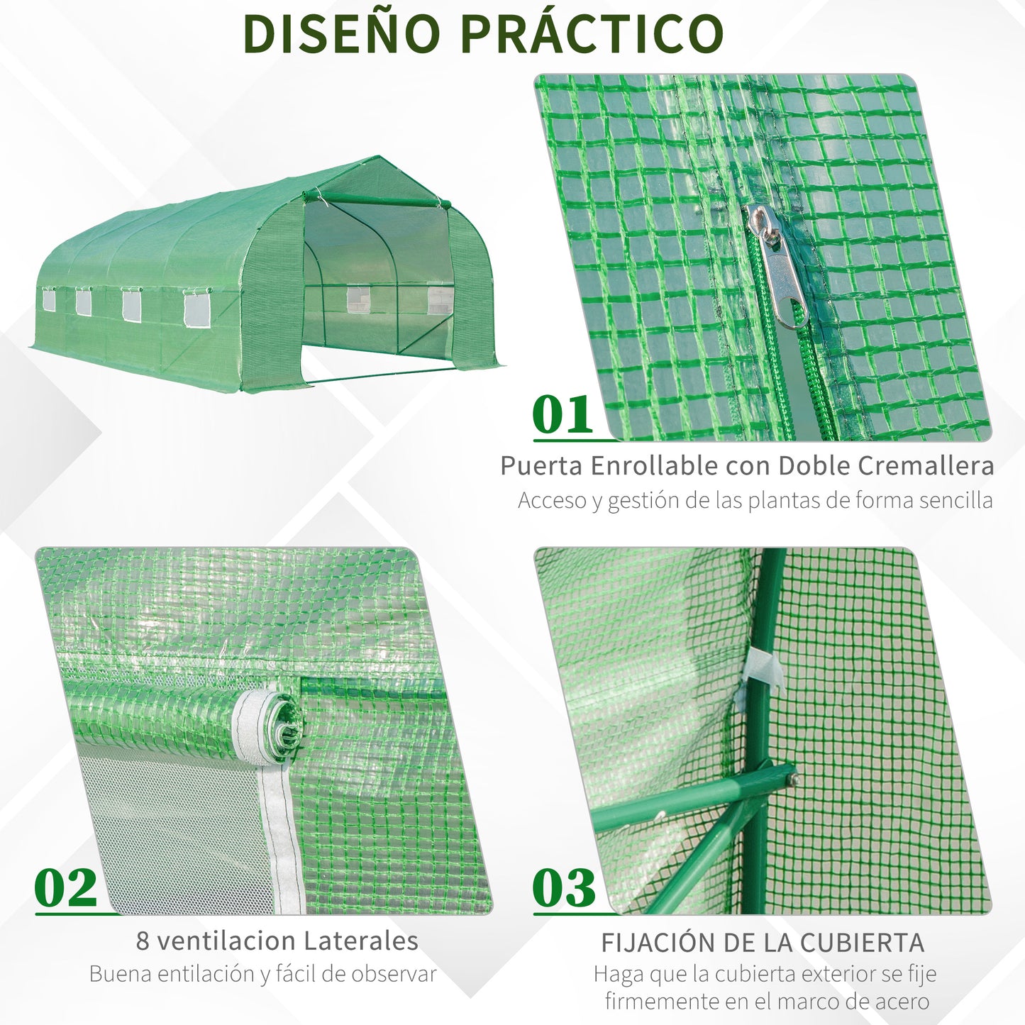 Outsunny Invernadero De Jardín 6x3x2 M Tipo Túnel Para Cultivo Plantas_5