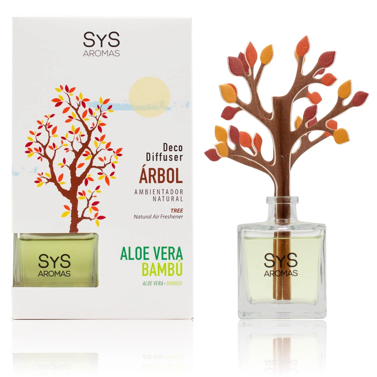 Ambientador Difusor Árbol Aloe Vera-Bambú Deco Diffuser SYS Aromas 90 ml | Fresco y Herbal | Relajante_1