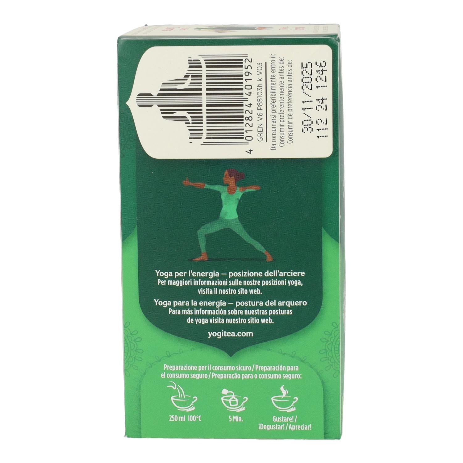 Yogi Tea BIO Té verde Energía, 17 bolsitas