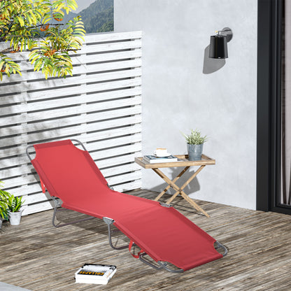 Outsunny Tumbona Plegable Respaldo Ajustable En 5 Niveles 187x55x24 Cm Burdeos_1