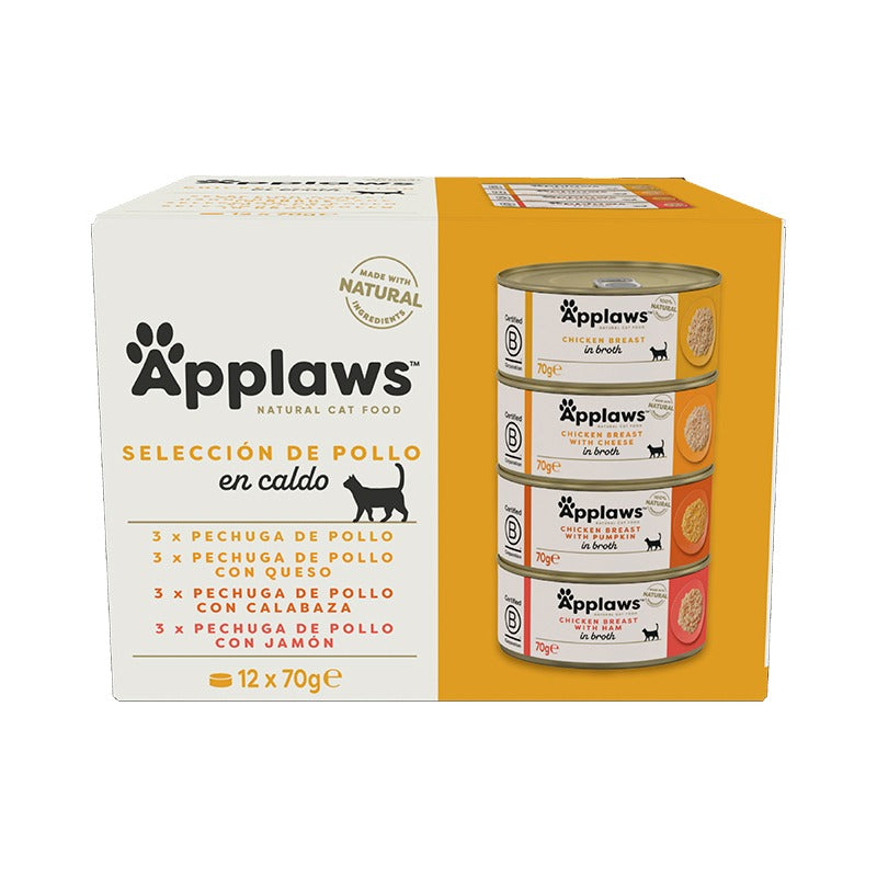 Applaws Cat Lata Pollo Multipack 12 x 70 g Comida húmeda para gatos natural grain free