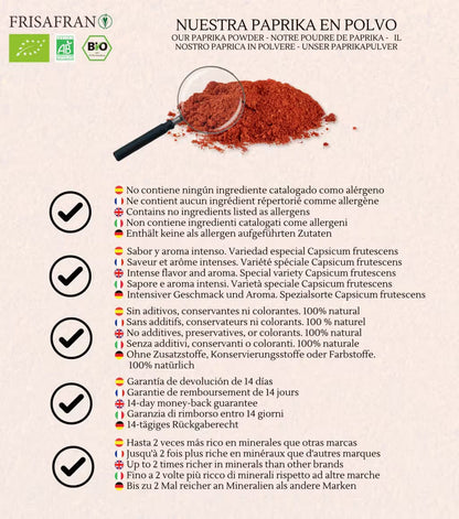 Pimentón En Polvo Ecológico | Sabor Ahumado Dulce 40 G_4