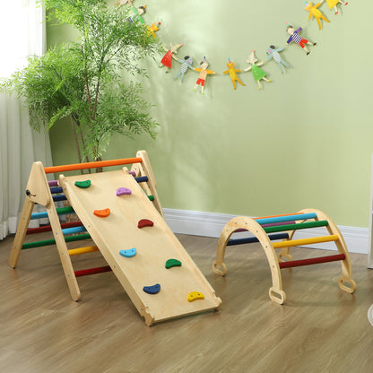 Aiyaplay Triángulo De Escalada De Madera 5 En 1 178x64,5x63 Cm Multicolor_4