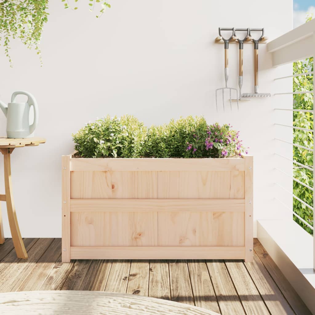 Jardinera De Madera Maciza De Pino 90x50x50 Cm_2