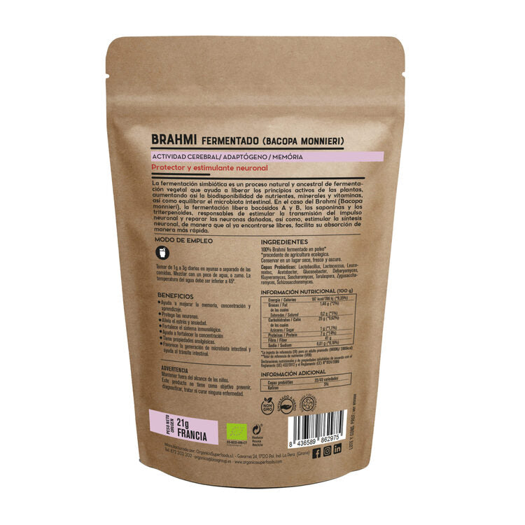 Brahmi Fermentado Bio 90g - Orgánica Superfoods_1