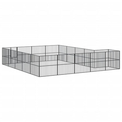 Corralito Para Perros Con 20 Paneles Acero Galvanizado Negro_5