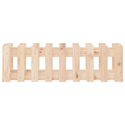 Arriate Elevado Jardín Con Valla Madera Maciza Pino 100x30x30cm_4