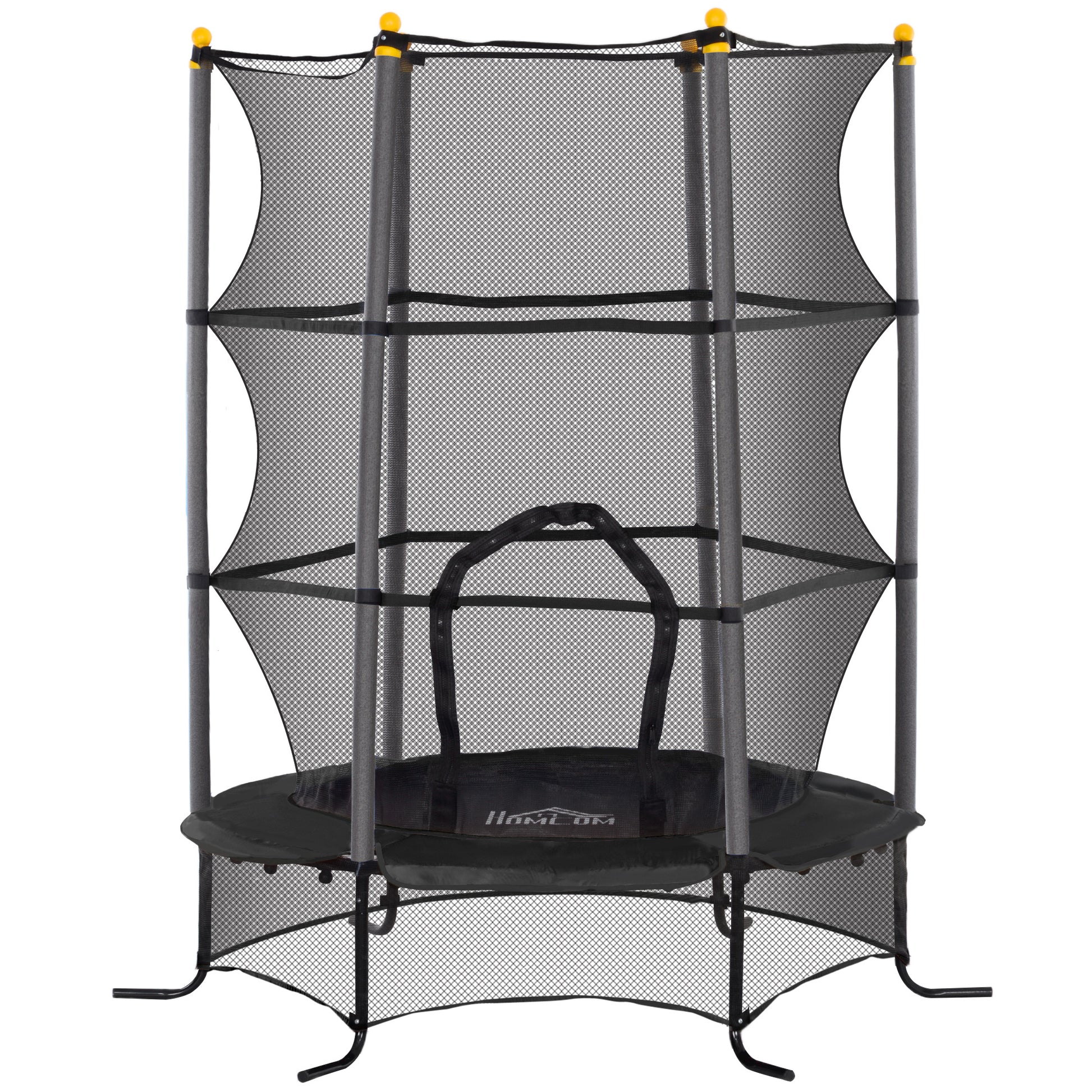 Homcom Cama Elástica Infantil Ø163 Cm Con Red De Seguridad Negro_0