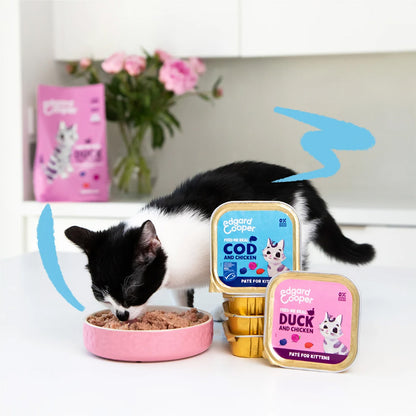 Comida húmeda gatos paté Tarrina Kitten Pato y Pollo Edgard &amp; Cooper 85 g