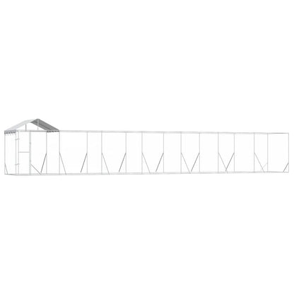 Perrera De Exterior Con Techo Acero Galvanizado Plata 14x2x2,5m_0