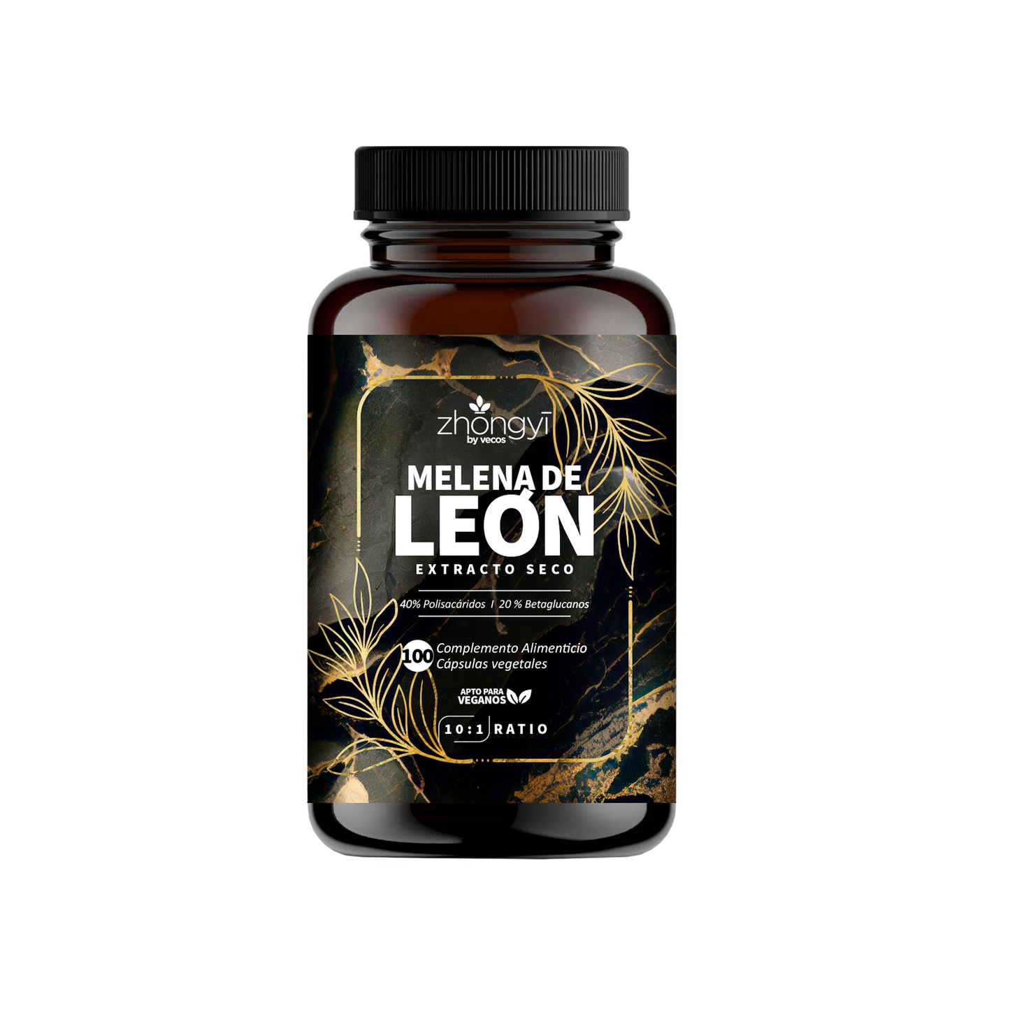 Melena De León 10:1 Vecos 100 Cápsulas | Enfoque Y Claridad Mental | Extracto De 40% + 20% Beta-glucanos_0