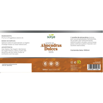 Aceite almendras dulces Sotya 1 L