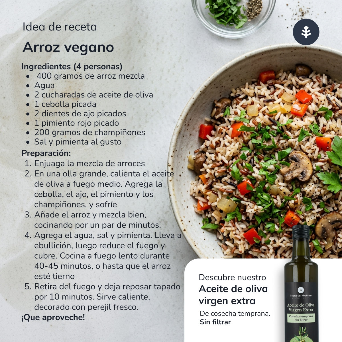 Mezcla de arroces basmati integral, rojo y salvaje ECO Planeta Huerto 500 g