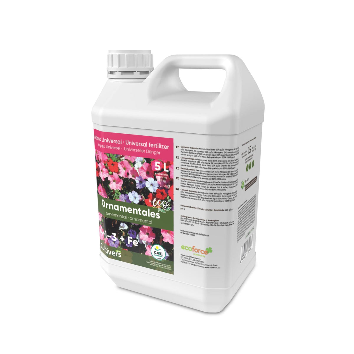 Abono Plantas Ornamentales Líquido Ecológico Cultivers 1 L_2