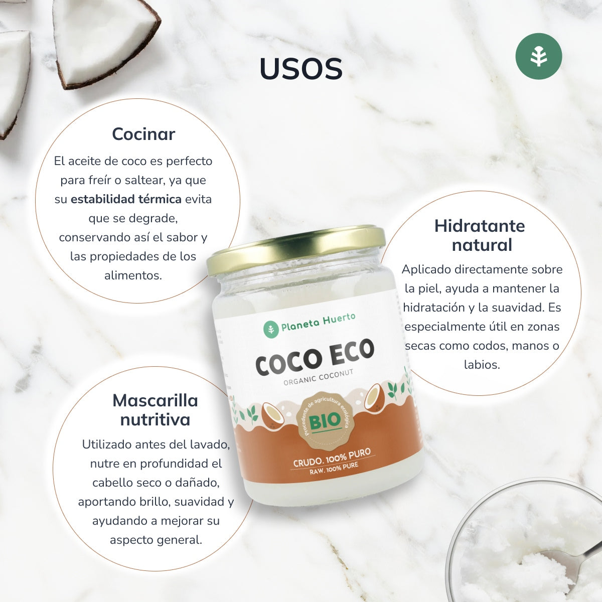 Pack 2x Aceite de coco Planeta Huerto 430 ml