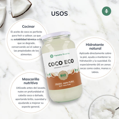 Pack 3x Aceite de coco ECO Planeta Huerto 860 ml