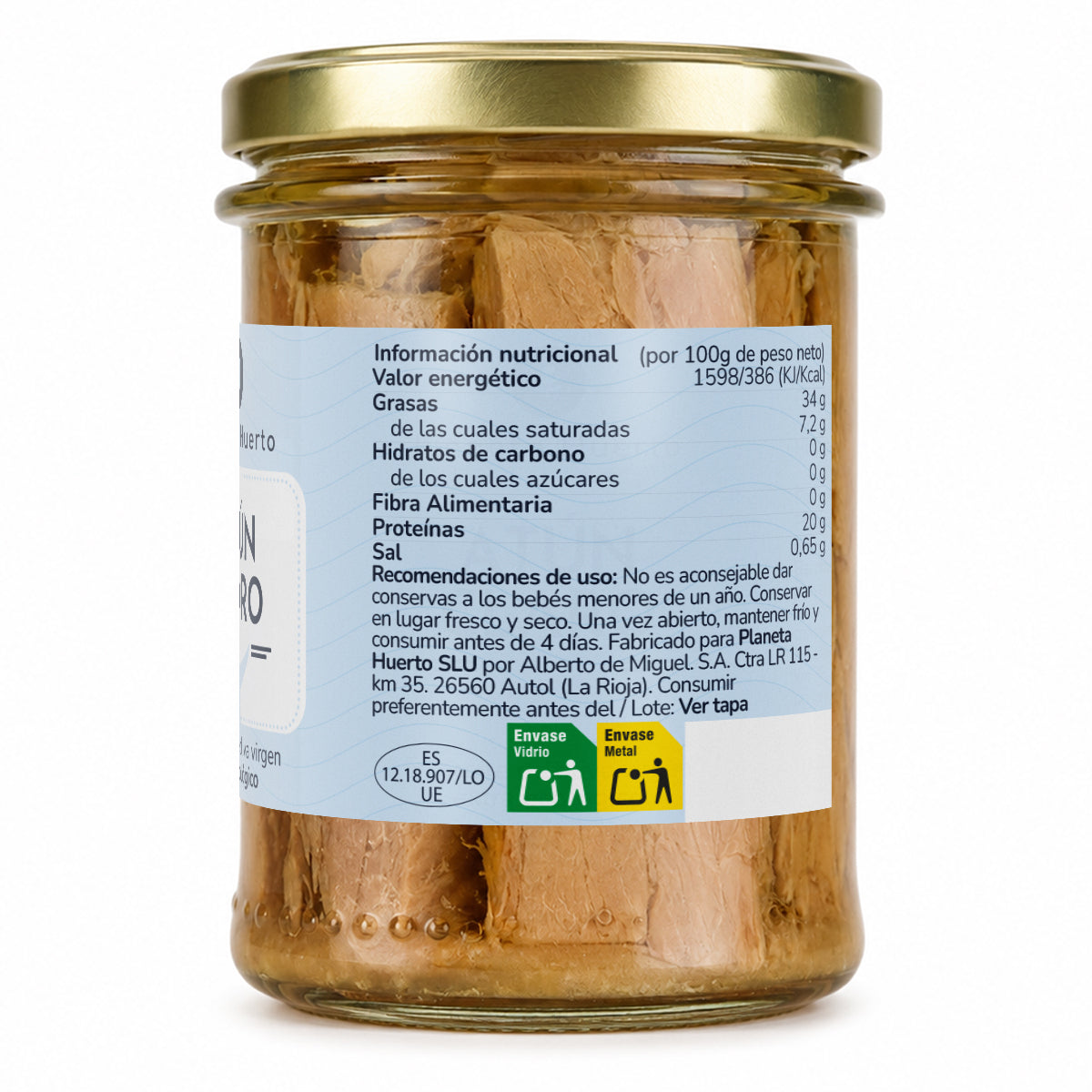 Pack 12x Atún claro MSC en aceite de oliva virgen extra ECO Planeta Huerto 200 g